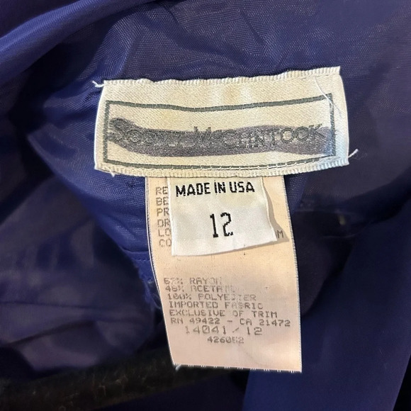 💜”Scott McClintock” Vintage Formal Strapless Dress w/ Brooch Pendant Size 12 - Picture 11 of 15